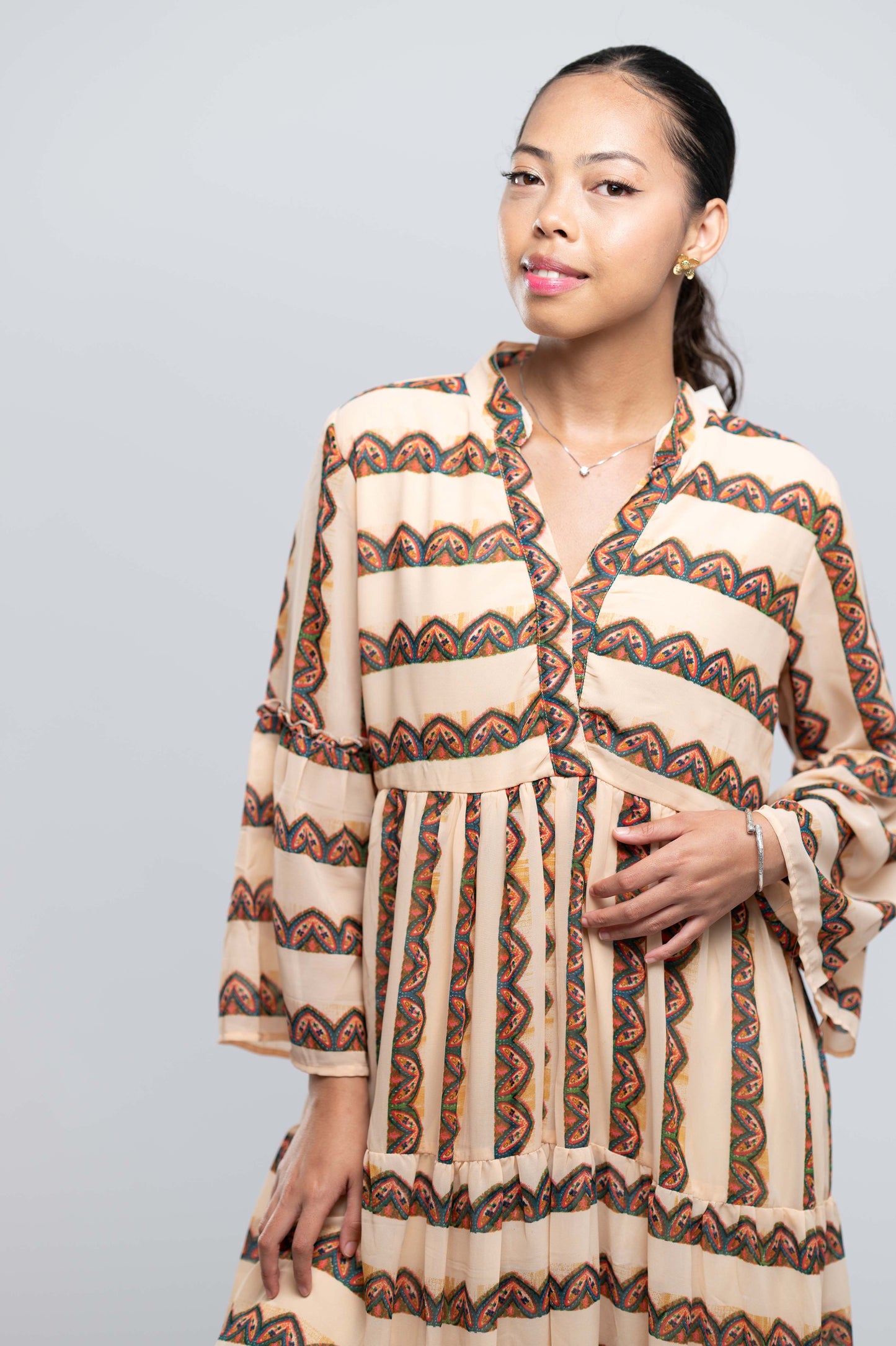 Signature Collection-Printed Fit &amp; Flare Midi Dress