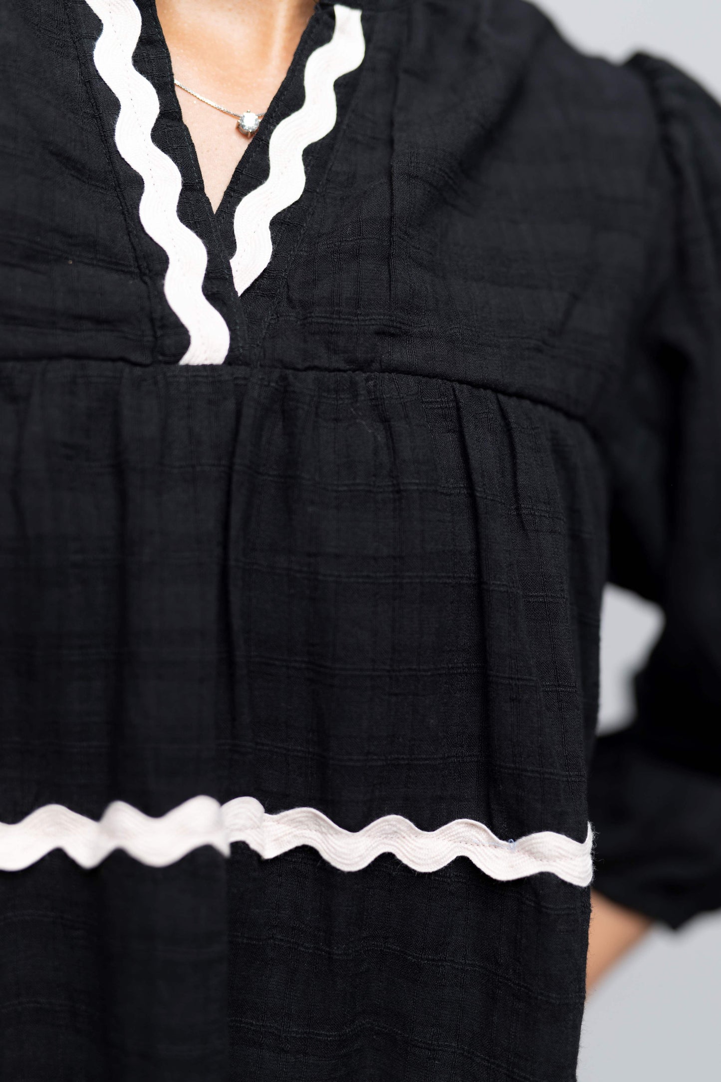 Signature Collection-Fit & Flare Puff Sleeve Dress