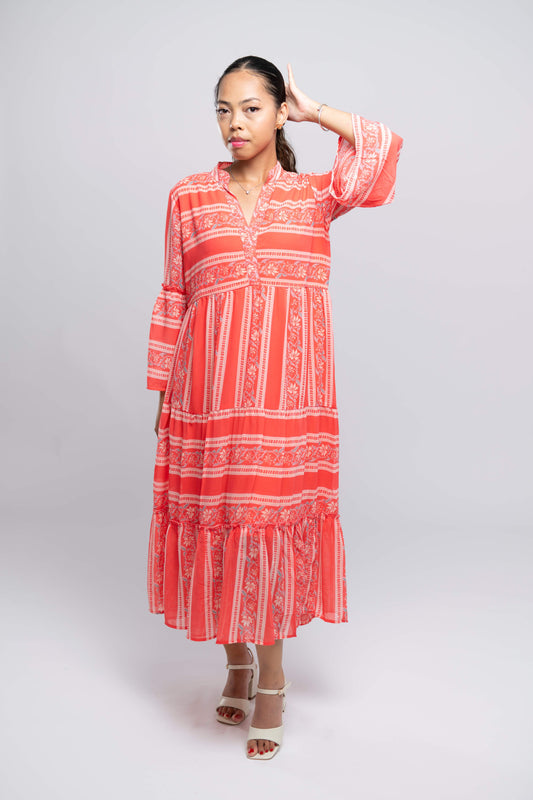 Signature Collection- Peach Coloured Ethnic Dress