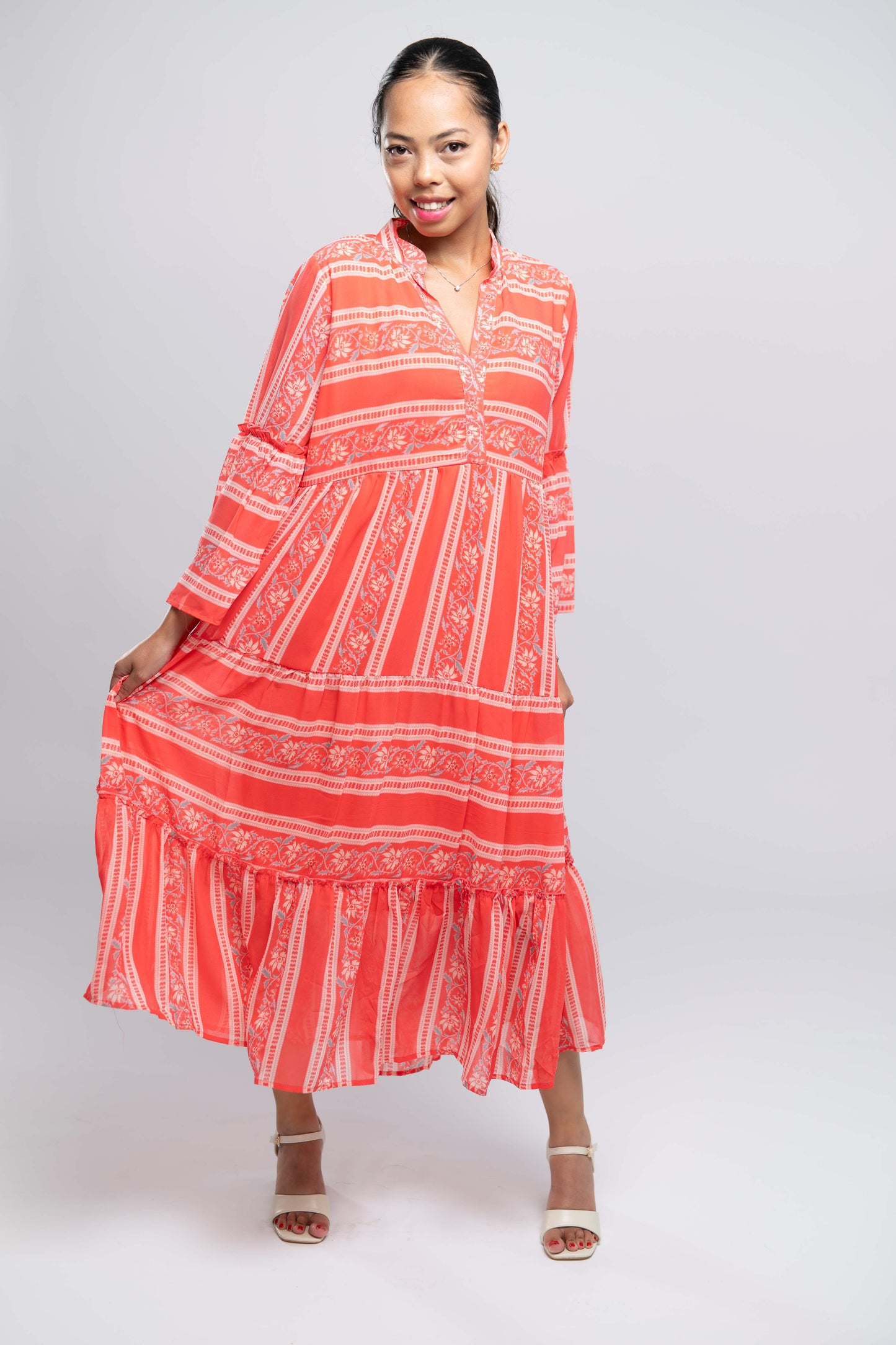 Signature Collection- Peach Coloured Ethnic Dress