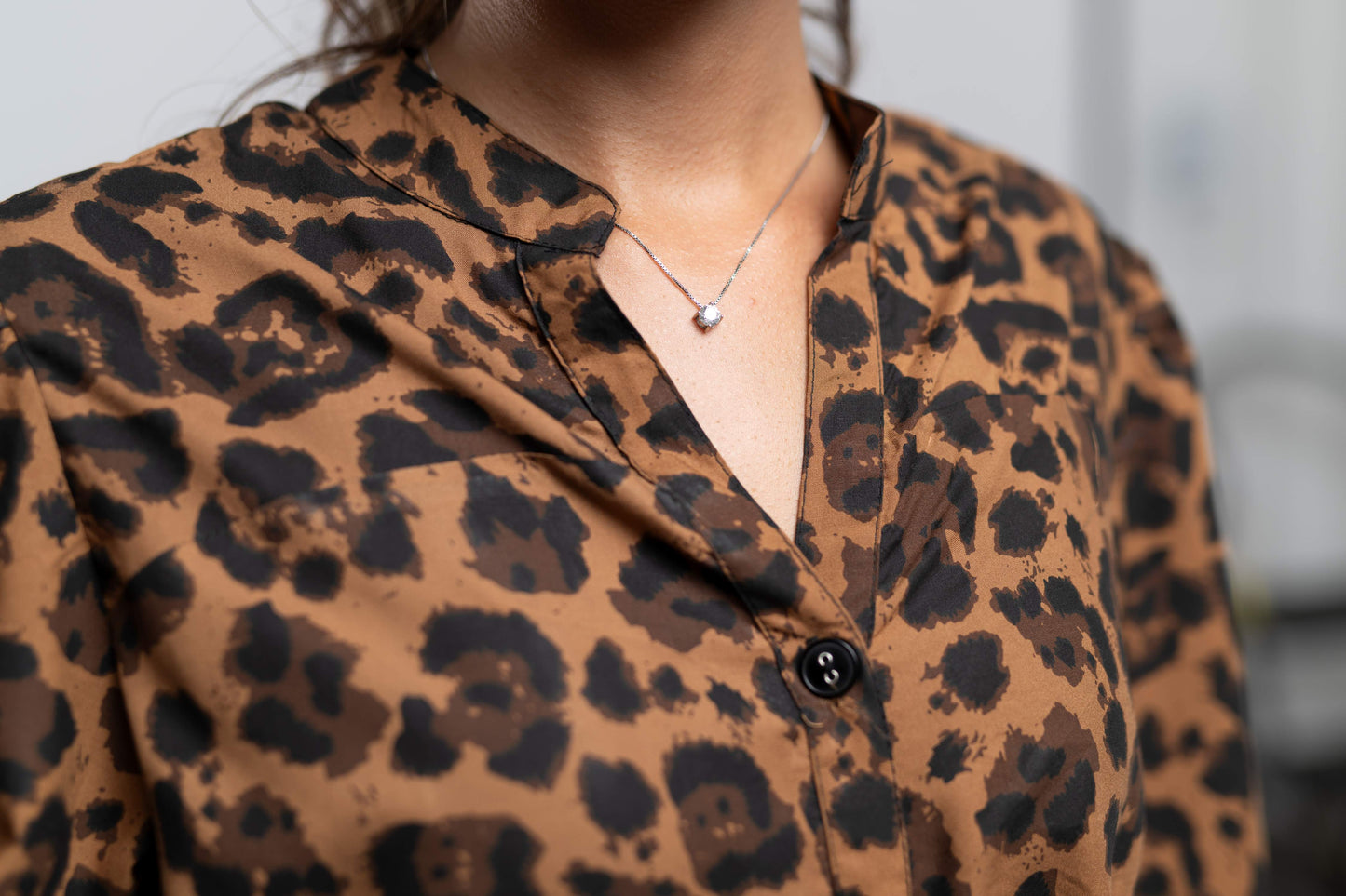 Coffee Brown & Black Animal Print Dress.