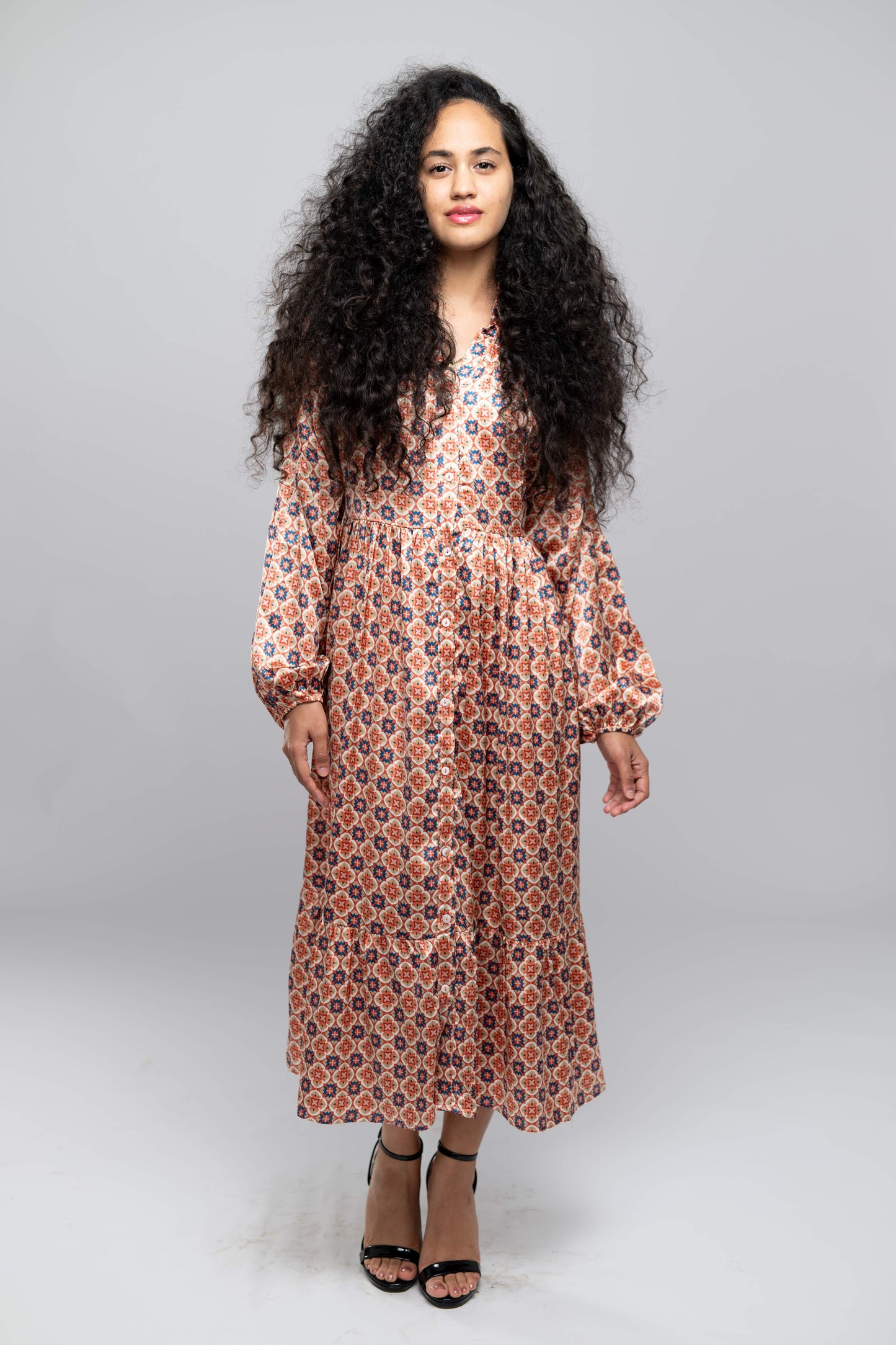 Signature Collection- Floral Print Midi Dress