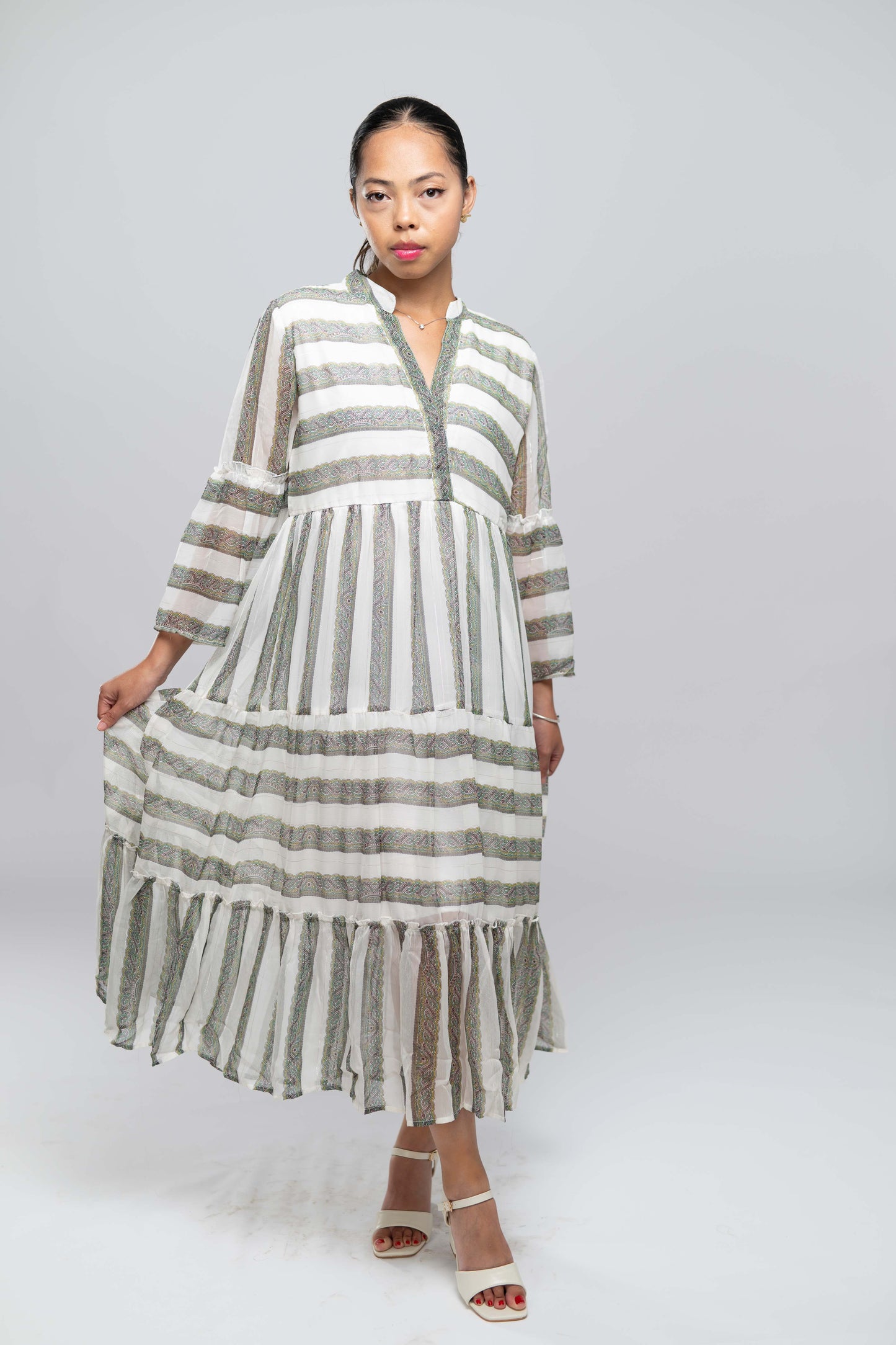 Signature Collection-Printed Fit & Flare Midi Kurta