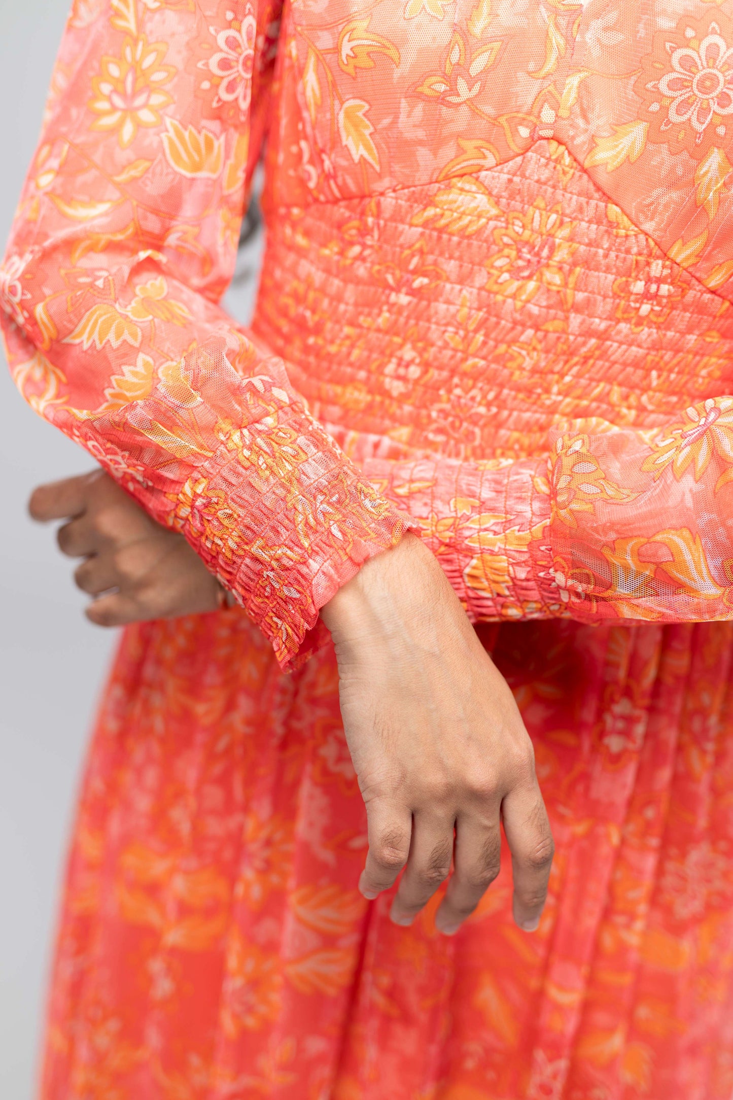 SB- Floral Print A-Line Midi Dress