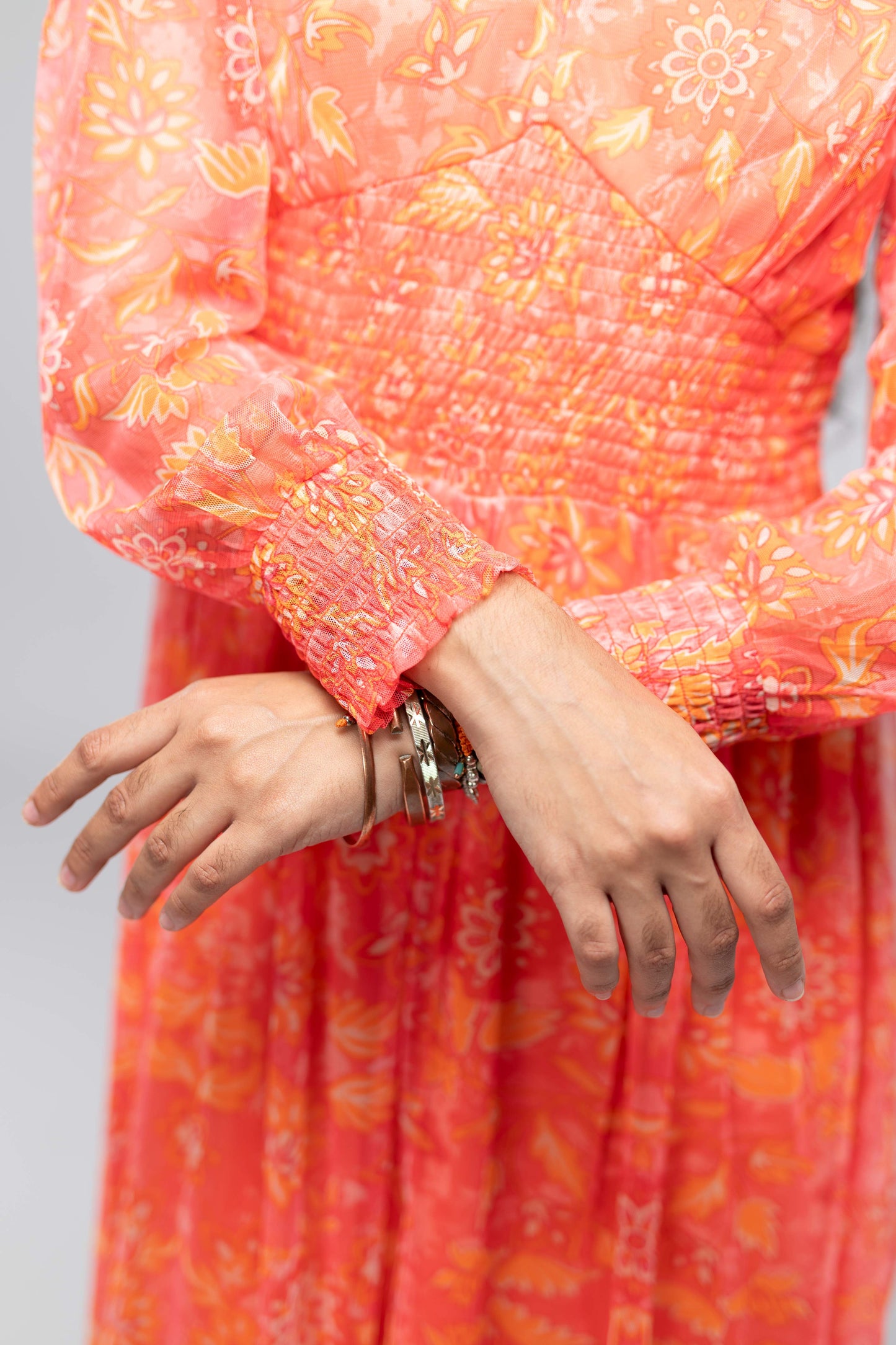 SB- Floral Print A-Line Midi Dress