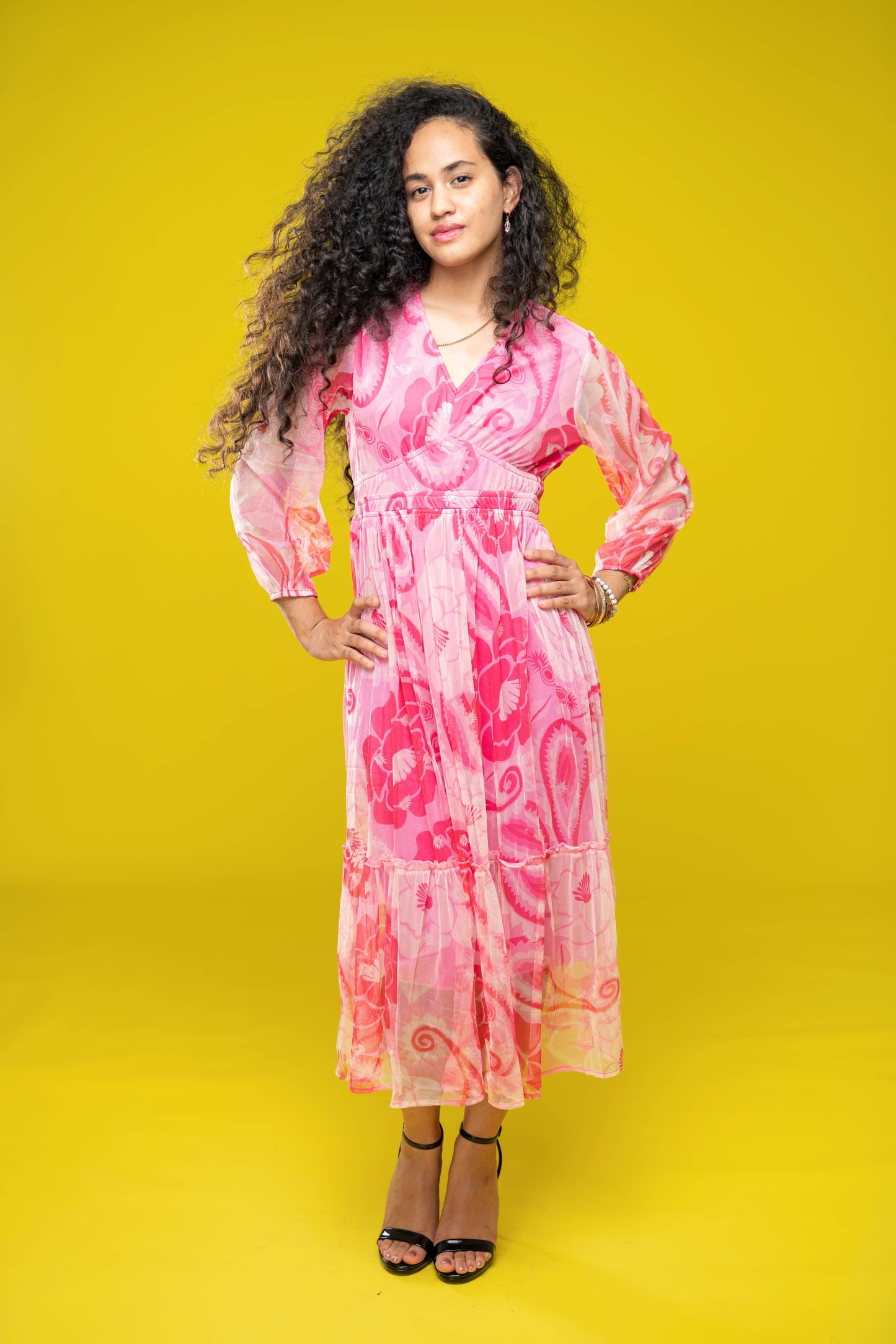 SB Printed Fit & Flare Midi Dress