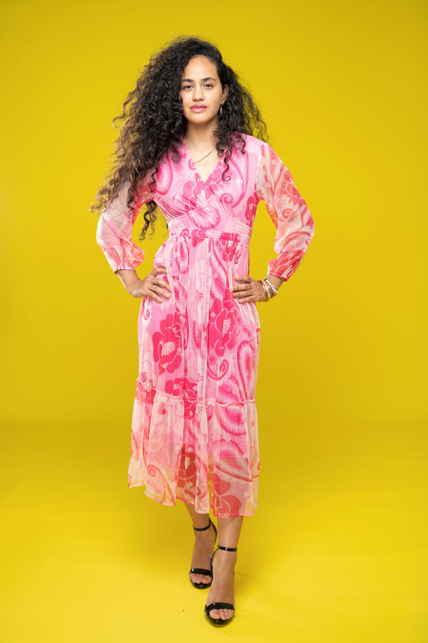 SB Printed Fit & Flare Midi Dress