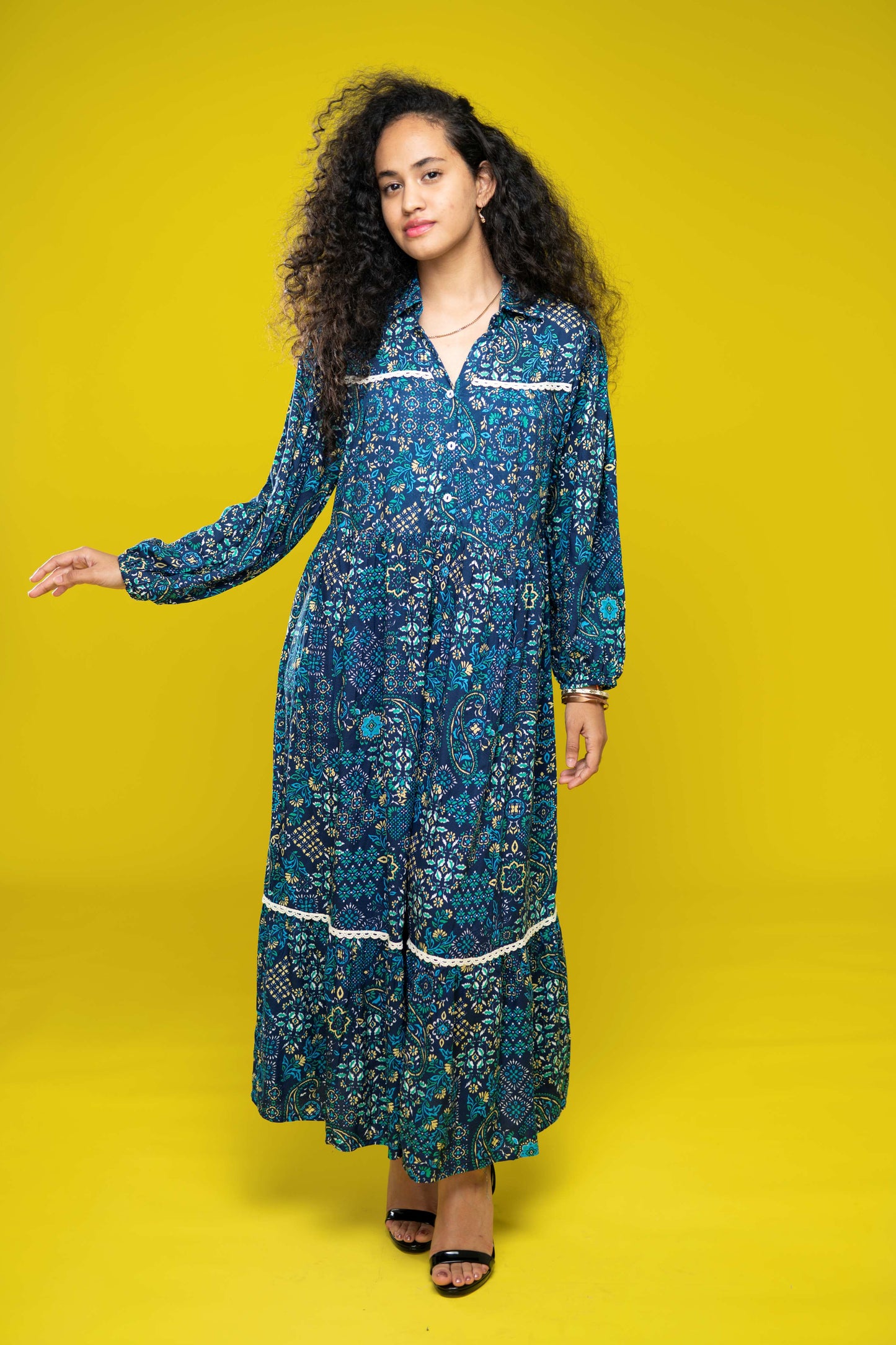 SB Print Fit & Flare Maxi Dress