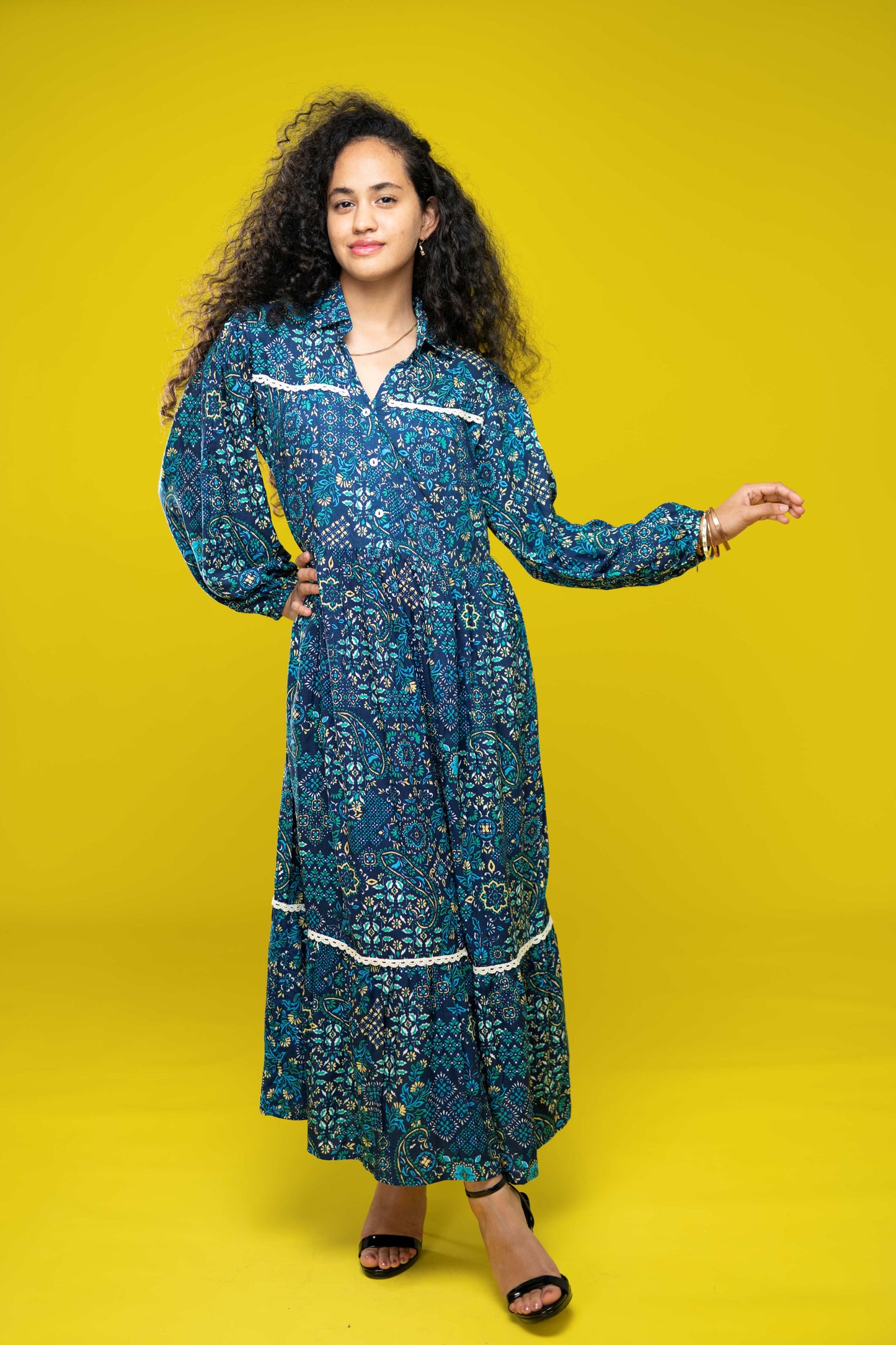 SB Print Fit & Flare Maxi Dress