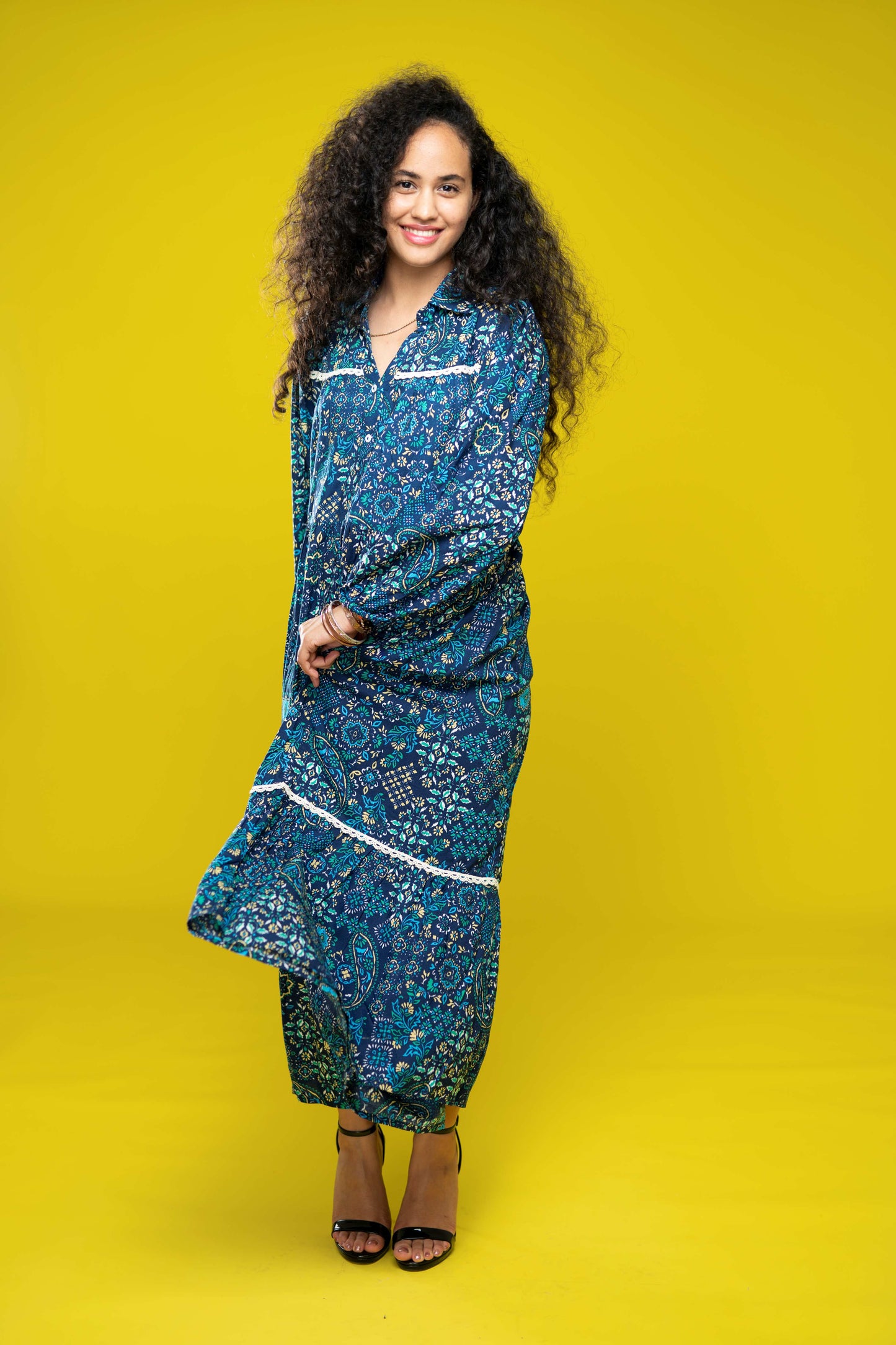 SB Print Fit & Flare Maxi Dress