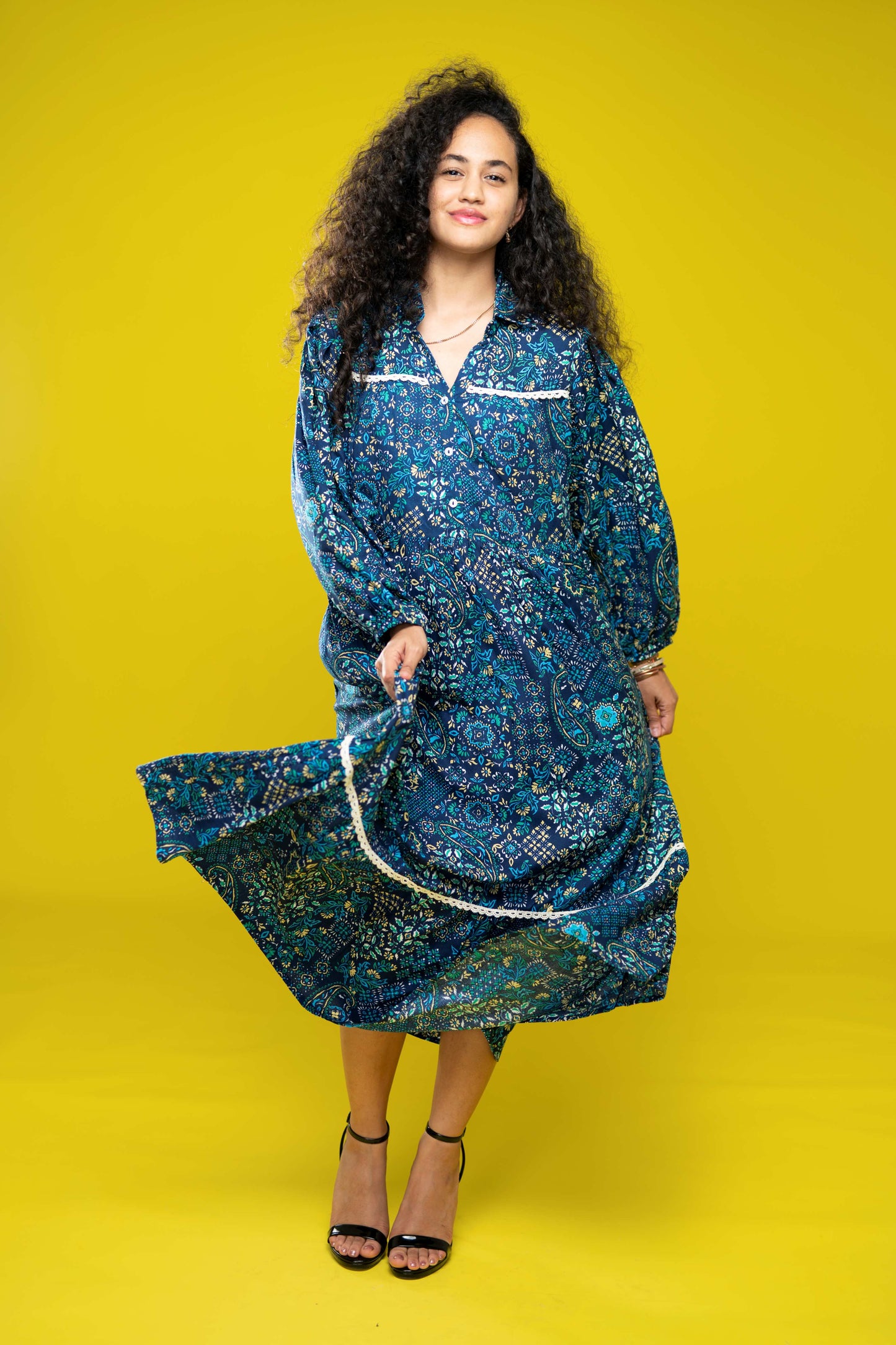 SB Print Fit & Flare Maxi Dress