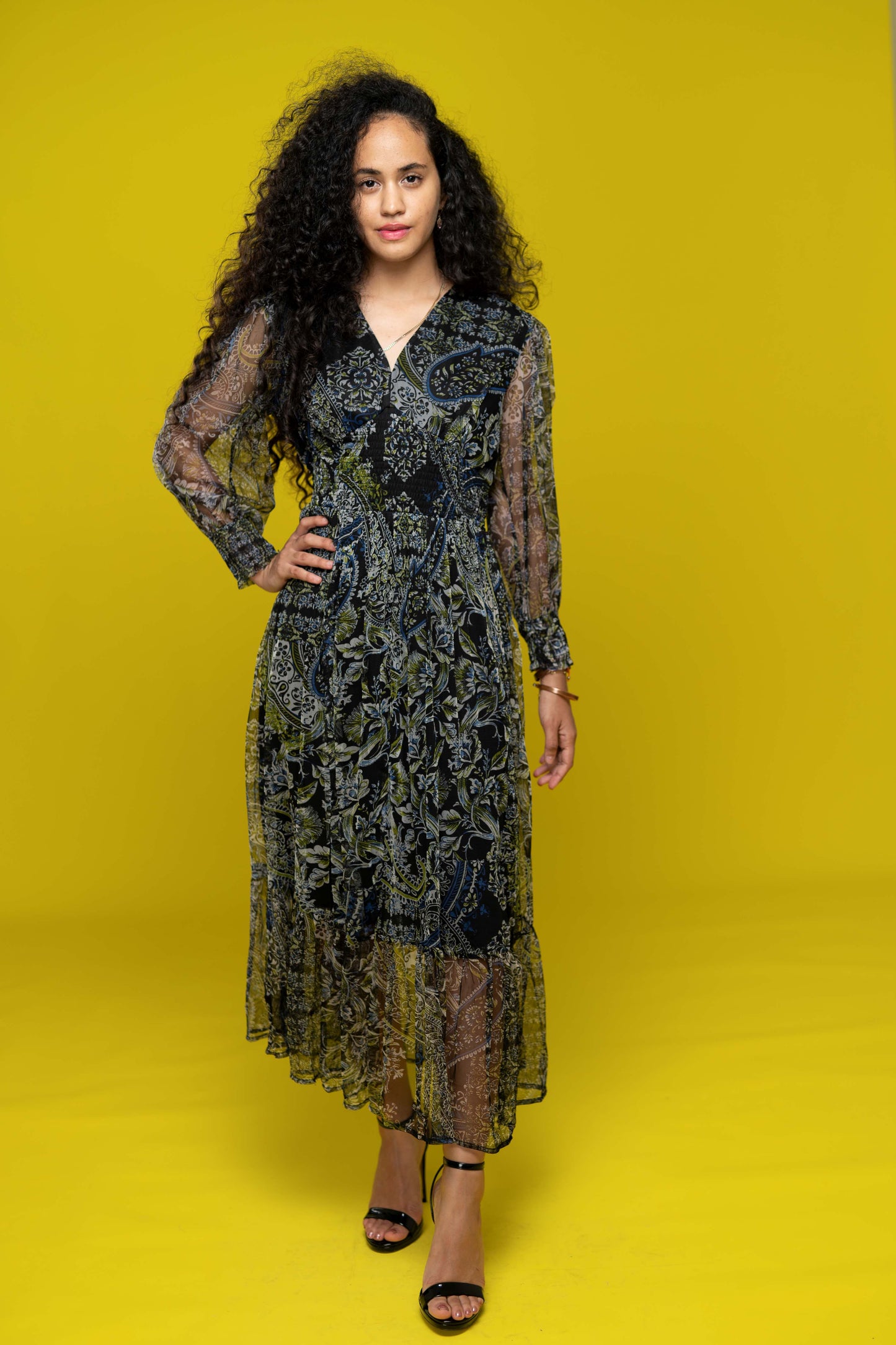 SB Women Print Maxi Midi Dress